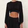 Luna Batwing Bodice Top Black Online Luna Batwing Bodice Top Black Online