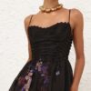 Luna Beaded Picnic Dress Black Multi Floral Online Luna Beaded Picnic Dress Black Multi Floral Online