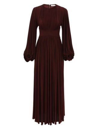 Luna Billow Maxi Dress Mahogany Online