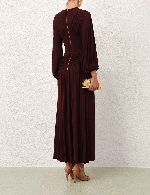 Luna Billow Maxi Dress Mahogany Online Luna Billow Maxi Dress Mahogany Online