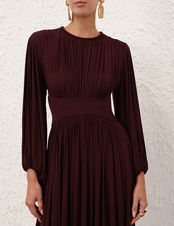 Luna Billow Maxi Dress Mahogany Online Luna Billow Maxi Dress Mahogany Online