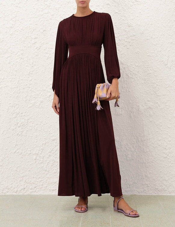 Luna Billow Maxi Dress Mahogany Online Luna Billow Maxi Dress Mahogany Online