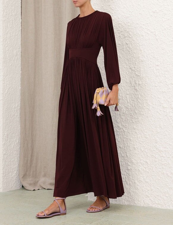 Luna Billow Maxi Dress Mahogany Online Luna Billow Maxi Dress Mahogany Online