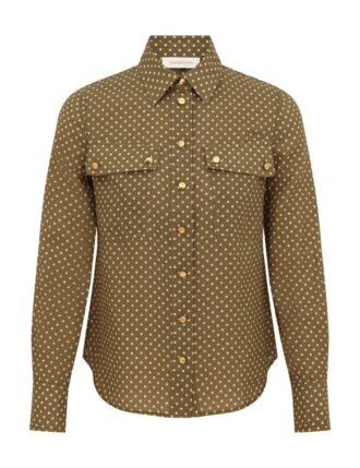Luna Cargo Shirt Olive Dot Online