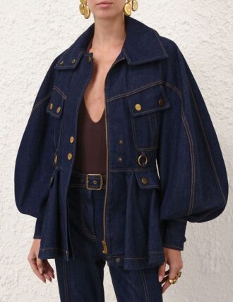 Luna Denim Utility Jacket Harbour Blue Online