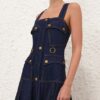 Luna Denim Utility Midi Dress Harbour Blue Online Luna Denim Utility Midi Dress Harbour Blue Online