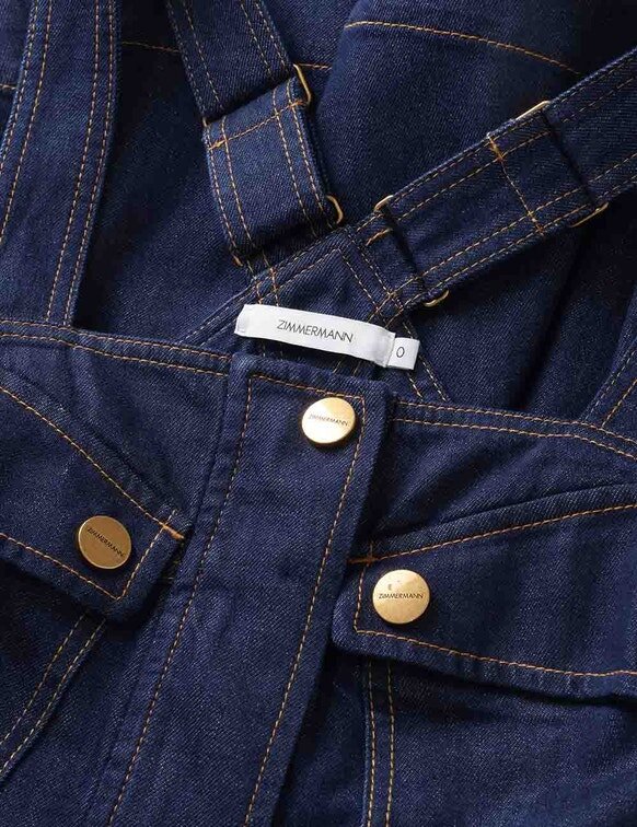 Luna Denim Utility Midi Dress Harbour Blue Online Luna Denim Utility Midi Dress Harbour Blue Online