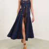 Luna Denim Utility Midi Dress Harbour Blue Online Luna Denim Utility Midi Dress Harbour Blue Online