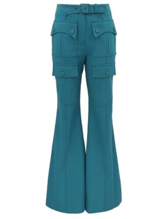 Luna Drill Flare Pant Teal Online