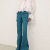 Luna Drill Flare Pant Teal Online