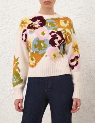 Luna Floral Sweater Multi Online