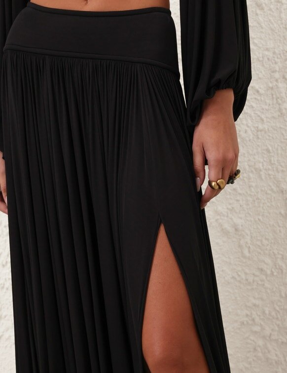 Luna Gathered Maxi Skirt Black Online Luna Gathered Maxi Skirt Black Online