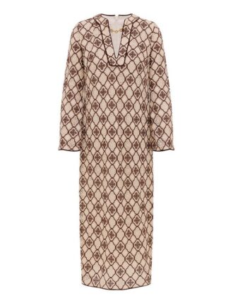 Luna Guipure Midi Dress Chocolate Cream Online