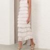 Luna Lace Frill Midi Dress Ivory Online