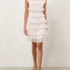 Luna Lace Frill Mini Dress Ivory Online Luna Lace Frill Mini Dress Ivory Online