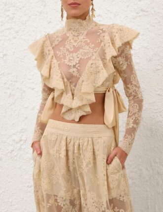 Luna Lace Long Sleeved Bodice Cream Online