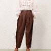 Luna Leather Barrel Pant Radical Brown Online