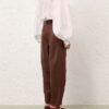 Luna Leather Barrel Pant Radical Brown Online
