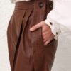 Luna Leather Barrel Pant Radical Brown Online