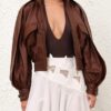 Luna Leather Bomber Jacket Radical Brown Online Luna Leather Bomber Jacket Radical Brown Online
