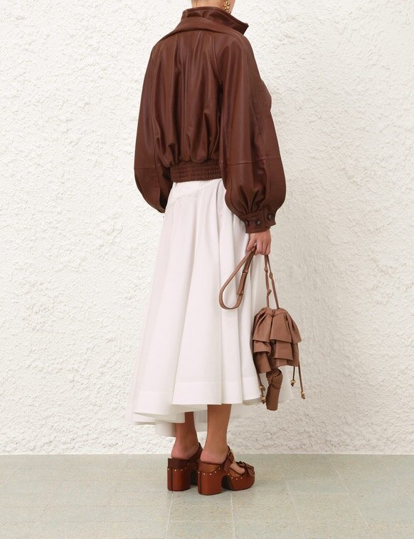 Luna Leather Bomber Jacket Radical Brown Online Luna Leather Bomber Jacket Radical Brown Online