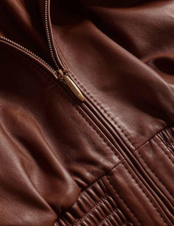 Luna Leather Bomber Jacket Radical Brown Online Luna Leather Bomber Jacket Radical Brown Online