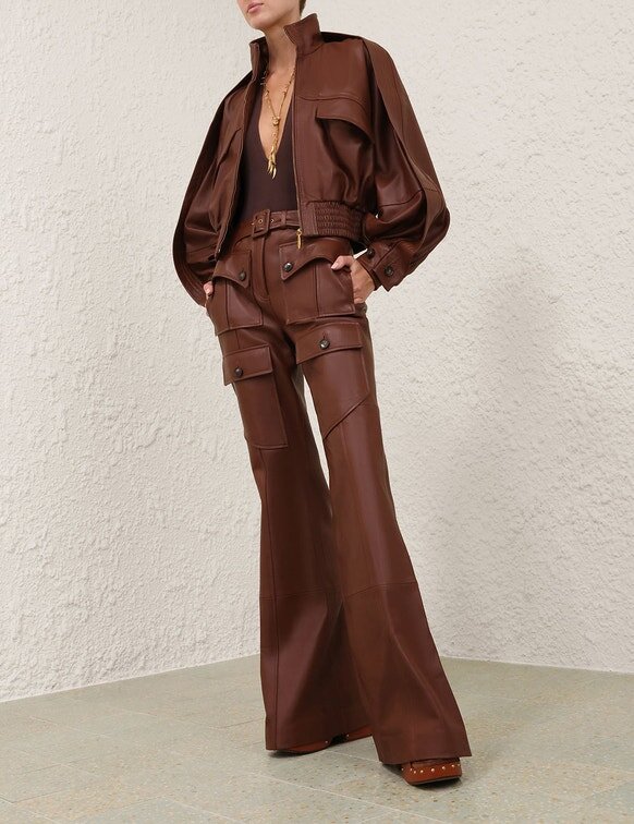 Luna Leather Bomber Jacket Radical Brown Online Luna Leather Bomber Jacket Radical Brown Online