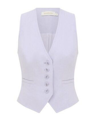 Luna Linen Waistcoat Lilac Online