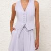 Luna Linen Waistcoat Lilac Online