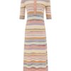 Luna Mouline Polo Midi Dress Multi Stripe Online