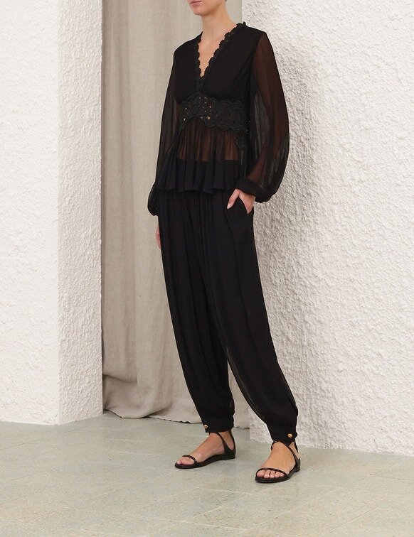 Luna Peplum Blouse Black Online Luna Peplum Blouse Black Online