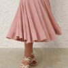 Luna Pleated Frill Skirt Dusty Pink Online Luna Pleated Frill Skirt Dusty Pink Online