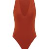 Luna Plunge Bodysuit Rust Online Luna Plunge Bodysuit Rust Online