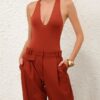 Luna Plunge Bodysuit Rust Online Luna Plunge Bodysuit Rust Online