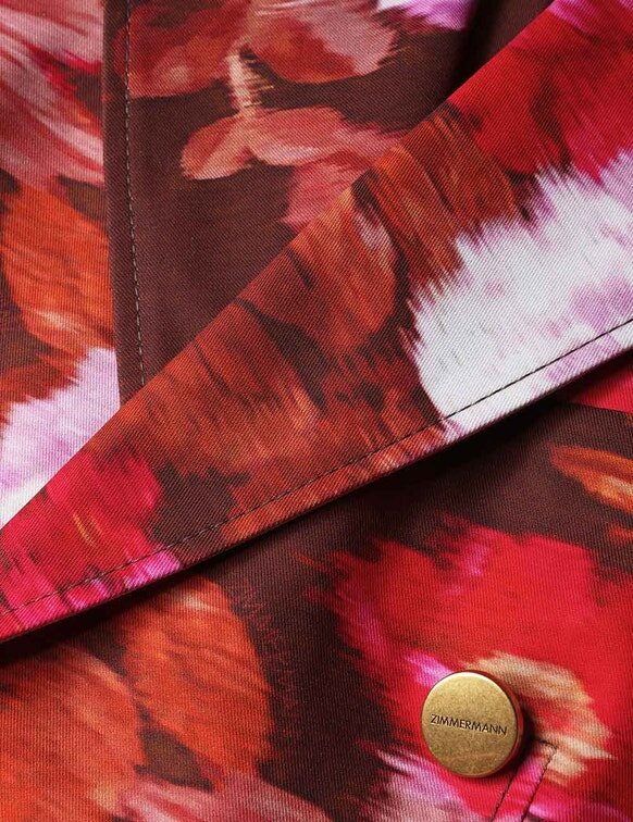 Luna Printed Drill Blazer Chocolate Rose Online Luna Printed Drill Blazer Chocolate Rose Online