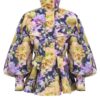Luna Printed Drill Jacket Violet Dahlia Online