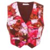 Luna Printed Drill Waistcoat Chocolate Rose Online Luna Printed Drill Waistcoat Chocolate Rose Online