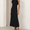 Luna Ruffle Midi Dress Black Online