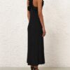 Luna Ruffle Midi Dress Black Online