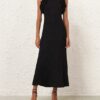 Luna Ruffle Midi Dress Black Online