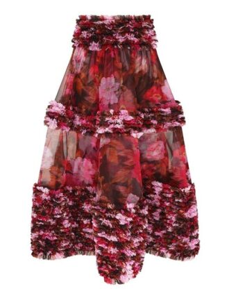 Luna Ruffle Midi Skirt Chocolate Rose Online