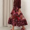 Luna Ruffle Midi Skirt Chocolate Rose Online Luna Ruffle Midi Skirt Chocolate Rose Online