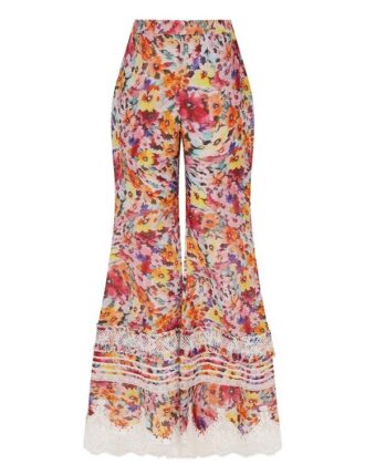 Luna Shirred Flare Pant Multi Floral Online