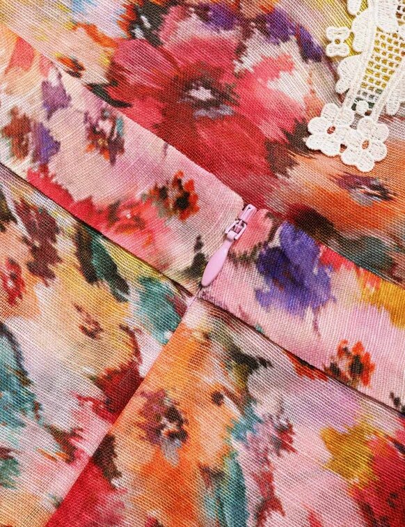 Luna Shirred Flare Pant Multi Floral Online Luna Shirred Flare Pant Multi Floral Online