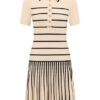 Luna Striped Polo Mini Dress Cream/Navy Online Luna Striped Polo Mini Dress Cream/Navy Online