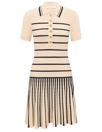 Luna Striped Polo Mini Dress Cream/Navy Online