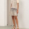 Luna Striped Polo Mini Dress Cream/Navy Online Luna Striped Polo Mini Dress Cream/Navy Online