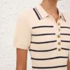 Luna Striped Polo Mini Dress Cream/Navy Online Luna Striped Polo Mini Dress Cream/Navy Online