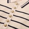 Luna Striped Polo Mini Dress Cream/Navy Online Luna Striped Polo Mini Dress Cream/Navy Online