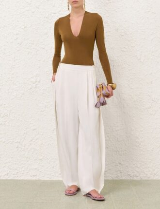 Luna Twill Barrel Pant White Online